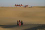 Indien. Jaisalmer. Ausflug in die Thar-Wüste. Diese Sandwüste befindet sich im nordwestlichen Teil Indiens und reicht in ihrer Ausdehnung bis nach Punjab in Pakistan.