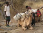 Expedition Danakil-Wüste. Trekking durch die Danakil-Wüste bei über 50°C im nicht vorhandenen Schatten. Lagerplatz im Lavafeld des Erta Ale-Vulkans.