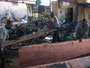 Mali. Die Stadt Mopti. In dieser Bootswerft werden in Handarbeit die Pinassen gebaut.