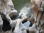 Südafrika. Die Bourke’s Luck Potholes. An der Panoramaroute in Mpumalanga liegen auch die Bourke’s Luck Potholes, wunderschöne Felsauswaschungen, die schon vor vielen Millionen Jahren durch Wasserstrudel und mitgeführtes Geröll entstanden sind.