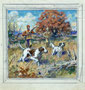Two men and two dogs, study