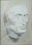 Tête, étude, env. 1950 (crayon, 34 x 24 cm, coll. part. MR)