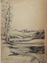 Paysage, env. 1950 (crayon, 16.5 x 12.5 cm, coll. part. MR)