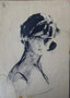 Portrait de jeune fille, env. 1950 (crayon, encre, 18 x 27 cm, coll. part. MR)