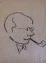 Etude à la pipe, env. 1948 (dessin, 30 x 20 cm, coll. part. MR)