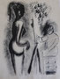 Peintre et modèle, env. 1948 (dessin, 25 x 32.5 cm, coll. part. MR)