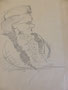 Dame au chapeau, env. 1948 (dessin, 31 x 20 cm,  coll. part. MR)