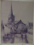 Eglise de Voorschoten en Hollande, 1975 (crayon, coll. part.)