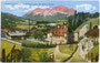 Kaisergebirge, Schloss Rosenegg und Eisenhüttenwerk (gegr. 1613 von Hanns Marquart Rosenberger) in Fieberbrunn vor der Schließung 1908. Photochromdruck 9 x 14 cm; Monopol Verlag, München-Hall i.T. um 1905. Inv.-Nr. vu914kfd00023