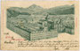 Das „Josefshaus“, Konvikt adeliger Studenten in Innsbruck, Universitätsstraße 8 um 1900 (ehem. Ansitz Wolfsthurn) und der Gebäudekomplex des Jesuitenordens . Lichtdruck 9 x 14 cm; Verlag Johann Graf, Regensburg.  Inv.-Nr. vu914ld00057