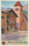 Kirche U.L.F. in Staben, Naturns, Gbz. u. Bzk. Meran, Gefürst. Grafsch. Tirol (heute Südtirol, Bezirksgemeinschaft Burggrafenamt). Farbautotypie 9 x 14 cm nach einem Original von F. Schaffran.(?); Dt. Schulverein Nr. 517 um 1914.  Inv.-Nr. vu914fat00103
