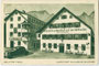 Ehemalige Pension (links) mit Brauerei & Gasthof „zur Goldenen Glocke" (rechts) des Karl von Wiesenegg, Untermarkt 9 in der Bezirkshauptstadt Reutte, Tirol. Autotypie 10 x 15 cm ohne Künstlersignatur, um 1935.  Inv.-Nr. vu105at00013