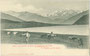 Viehhüter und Milchvieh auf einer Weide beim Haidersee in St. Valentin auf der Haide, Gemeinde Graun im Vinschgau. Lichtdruck 9 x 14 cm; Impressum: Stengel & Co., Dresden 1904.  Inv.-Nr. vu914ld00258