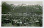 Ehemaliger Ausflugsgasthof „Buchhof“ am Berg Isel auf dem Bergrücken am Ende vom Auslauf der Berg-Isel-Schanze. Gelatinesilberabzug 9 x 14 cm; Impressum: Wilhelm Stempfle, Innsbruck um 1935.  Inv.-Nr. vu914gs00733