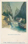 Der Kaiserbach - Grenze zwischen Ebbs am orographisch rechten Ufer (li.) und Kufstein am linken (re.) - und die Sparchenklamm. Farbautotypie 9 x 14 cm nach einem Original von Vilitt, Verlag Philipp & Kramer, Wien IV. um 1900.  Inv.-Nr. vu914fat00142