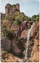 Wasserfall bei der Burgruine Fingellerschlössl (auch: Walbenstein) aus dem 12. Jh. im Viertel Sand von Gries, Stadtgemeinde Bozen. Farbautotypie 9 x 14 cm; Impressum: Gerstenberger & Müller, Bozen, postalisch befördert 1913.  Inv.-Nr. vu914fat00047