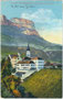 Zisterzienserinnenabtei Mariengarten der Mehrerauer Kongregation (lat. Abbatia Horti B.M.V.) in St. Pauls-Eppan im Überetsch, Südtirol gegen Mendelkamm. Photochromdruck 9 x 14 cm; Impressum: Joh(ann). F(ilibert). Amonn, Bozen 1910.  Inv.-Nr. vu914pcd00209