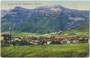 Kaltern im Überetsch, ehem. Bzk. Bozen, Gef. Grafsch. Tirol (heute Bezirksgemeinschaft Überetsch-Unterland, Südtirol) mit Pfarrkirche Maria Himmelfahrt und Mendelbahn. Photochromdruck 9 x 14 cm; Verlag Joh. F. Amonn, Bozen 1918.  Inv.-Nr. vu914pcd00336