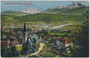 Dorfzentrum von Hötting (1938 nach Innsbruck eingemeindet worden) mit Pfarrkirche zu den Hll. Ingenuin und Albuin von Nordosten. Kombinationsfarbdruck 9 x 14 cm ohne Impressum, postalisch befördert 1921.  Inv.-Nr. vu914kfd00043