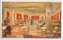 Tanzvergnügen im Café „Schindler“ (heute Café Bar Restaurant „Das Schindler“) in Innsbruck, Maria-Theresien-Straße 29. Farbautotypie 9 x 14 cm; Entwurf: Ernst Dosenberger (1898 - 1963), postalisch befördert 1926.  Inv.-Nr. vu914fat00038