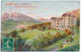 Palace Hotel „Cristallo“ in Cortina d'Ampezzo gegen die Cristallogruppe, 1962 Drehort für die Kriminalkomödie „The Pink Panther“. Farbautotypie 9 x 14 cm; Impressum: Richter & Co., Napoli; postalisch gelaufen 1911.  Inv.-Nr. vu914fat00037