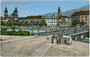 Auffahrt zur Innbrücke von Mariahilf aus. Photochromdruck 9x14cm; Impressum: G. Lampe, Innsbruck; postalisch gelaufen 1910.  Inv.-Nr. vu914pcd00089