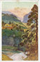 Der Sillfall unterhalb der ehemaligen Regimentsschießstätte der Tiroler Kaiserjäger am Bergisel, Stadtgemeinde Innsbruck. Farbautotypie 9 x 14 cm, Entwurf: Edo von Handel-Mazzetti (1885-1950); postalisch befördert 1927.  Inv.-Nr. vu914fat00063
