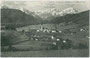 Niederolang, Gemeinde Olang, (heute Autonome Provinz Bozen-Südtirol) mit Pfarrkirche zu den Hll. Petrus und Agnes von Norden gegen Olanger (offiziell: Pragser) Dolomiten. Lichtdruck 9 x 14 cm; Lorenz Fränzl, Bozen um 1930.  Inv.-Nr. vu914ld00236 