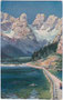 Lago di Landro / Dürrensee und Cristallo. Farbautotypie 9x14cm; Entwurf: R. A. Höger, Verlag Joh(ann). F(ilibert). Amonn, Bozen um 1910.  Inv.-Nr. vu914fat00020