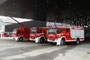 Flugeinsatzfahrzeug FEF, Technisches Hilfsfahrzeug THF und Tanklöschfahrzeug TLF-A 3000/500 der Berufsfeuerwehr Innsbruck beim Eingang Ost der Messe Innsbruck, Claudiastraße 1. Digitalphoto; © Johann G. Mairhofer 2014.  Inv.-Nr. 2DSC00975