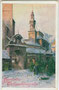Christbaummarkt am Oberen Stadtplatz bei der Kapelle St. Joseph in Hall in Tirol. Farbautotypie 9 x 14 cm nach einem Original von Rudolf Kargl (1878-1942). Impressum: Ostmark, Bund deutscher Österreicher, Linz um 1910.  Inv.-Nr.  vu914fat00102