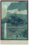 Castel TOBLINO auf einer Halbinsel im gleichnamigen See in der Gemeinde Calavino, Valle dei Laghi. Chromolithographie 9x14cm; Entwurf: M(ichael). Zeno Diemer; Kunstanstalt Othmar Zieher, München um 1895.  Inv.-Nr. vu914clg00013