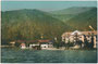 Hotel "Seehof" des Zillertaler Nationalsängers Ludwig Rainer jun. mit Schiffsanlegestelle am Ostufer des Achensees, Achenkirch, Tirol. Kombinationsfarbdruck 9 x 14 cm; Verlag Ottmar Zieher, München um 1910.  Inv.-Nr. vu914kfd00046