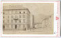 Grand Hotel „de l'Europe“ in Innsbruck, Südtiroler Platz 2, um 1880. Albuminabzug auf Carte de Visite 6,8 x 10,8 cm; Impressum Fr(anz). Unterberger, Innsbruck.  Inv.-Nr. vuVIS-00001