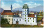 Deutschordenskommende St. Georg in Weggenstein (heute Schülerheim Deutschhaus Marianum). Photochromdruck 9x14cm; Amonn, Bozen; postalisch gelaufen 1915.  Inv.-Nr. vu914pcd00030