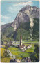 Pfarrkirche St. Martin in Tumpen in der Gemeinde Umhausen im Ötztal, Bzk. Imst, Tirol mit gesüdetem Barockbau und neogotischem Turm von Südwesten. Photochromdruck 9 x 14 cm; Impressum: Purger & Co., München 1911.  Inv.-Nr. vu914pcd00341