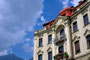 Ehemalige, im Stil des Neobarock erbaute Pension "Winter" am Claudiaplatz im Saggen, Stadtgemeinde Innsbruck. Farbdiapositiv 24 x 36 mm; © Johann G. Mairhofer 1998.  Inv.-Nr. dc135ag409.2_19