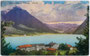Hotel „Fürstenhof“ in Pertisau, Gemeinde Eben, Bezirk Schwaz, Tirol und Schiffswerft von Nordwesten. Photochromdruck 9 x 14 cm; Impressum: Purger & Co., München um 1910.  Inv.-Nr. vu914pcd00187
