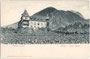 Schloss Labers, Bezirkshauptstadt Meran, Gefürst. Grafsch. Tirol (heute Autonome Provinz Bozen-Südtirol) gegen den Ifinger in den Sarntaler Alpen. Lichtdruck 9 x 14 cm; Impressum: Stengel & Co., Dresden und Berlin 1899.  Inv.-Nr. vu914ld00114