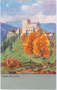 Schloss Itter in gleichnamiger Gemeinde, Bzk. Kitzbühel, Gefürst. Grafsch. (heute Bundesland) Tirol im Herbst. Farbautotypie 9 x 14 cm ohne Urhebernachweis nach einem Entwurf eines anonymen Künstlers um 1900.  Inv.-Nr. vu914fat00066