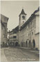 „Neues Postgebäude“ (K.k. Post- und Telegraphenamt) mit Sparkasse in Hall in Tirol, Krippgasse 7, heute Postfiliale 6060 und bank99. Gelatinesilberabzug 9 x 14 cm; Impressum: A. Stockhammer, Hall in Tirol 1912.  Inv.-Nr. vu914gs01242