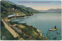 Valsuganabahn in Calceranica al Lago di Caldonazzo, Bzk. Trento/Trient (heute Comunità Alta Valsugana e Bersntol, Provincia di Trento). Farblichtdruck 9 x 14 cm; Tipografia Luigi Torgler, Pergine; postalisch befördert 1915.  Inv.-Nr. vu914fld00072