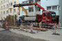 Tiefbauarbeiten im Auftrag des Innsbrucker Stadtamts, Abteilung Tiefbau in der Defreggerstraße im Stadtteil Pradl. Digitalphoto; © Johann G. Mairhofer 2014.  Inv.-Nr. 2DSC01012