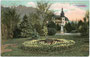 Kaiser-Franz-Joseph-Anlage und Villa Riedenstein in Obermais, Stadtgemeinde Meran (1924 eingemeindet worden), Gbz. und Bzk. Meran, Gefürst. Grafsch. Tirol. Farblichtdruck 9 x 14 cm; Impressum: Joh. F. Amonn, Bozen 1905.  Inv.-Nr. vu914fld00032