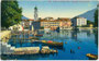Torre Apponale und Hotel "Sole" in der Bezirkshauptstadt Riva, heute Sitz der Comunità Alto Garda e Ledro, Provincia di Trento von der Bootsanlegetelle im Hafen aus. Photochromdruck 9 x 14 cm; Verlag Paul Bender, Zürich um 1910.  Inv.-Nr.  vu914pcd00262