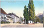 Café EBNER und Gasthof EMMA (Wassermann-Haus, ursprünglich Ansitz VON KURZ) in Niederdorf. Photochromdruck 9x14cm; Josef Werth, Olang um 1907.  Inv.-Nr. vu914pcd00008