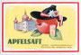 Flaschenetikett für Apfelsaft aus der Eigenproduktion der Landwirtschaftlichen Landeslehranstalt (seit 1879) im ehemaligen Jagdschloss Thurneck in Rotholz, Gde. Strass im Zillertal. Farbautotypie 10 x 15 cm.  Inv.-Nr. vu105fat00011