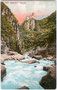 Burg Karneid (13. Jh.) am Eggentaler Bach in Karneid, Gbz. und Bzk. Bozen, Gefürst. Grafsch. Tirol (heute Bez.gem. Salten-Schlern, Auton. Prov. Boezen-Südtirol). Photochromdruck 9 x 14 cm; Ed. Photoglob, Zürich um 1907.  Inv.-Nr. vu914pcd00159