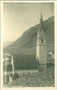 Pfarrkirche zu den  Heiligen Quiricus und Julitta  in Tramin im Überetsch.  Gelatinesilberabzug 9 x 14 cm;  Impressum: G. Voller, Fotografo,  Termeno um 1930.  Inv.- Nr. vu914gs01097