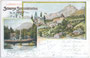 Burg Starkenberg mit Brauerei seit 1888 und der Starkenbergsee in Tarrenz, Bzk. Imst, Tirol. Kombinationsfarbdruck 9 x 14 cm ohne Impressum; postalisch befördert um 1900 (Poststempelabschlag unleserlich).  Inv.-Nr. vu914kfd00016